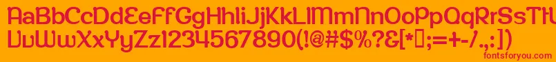 Roppongithina Font – Red Fonts on Orange Background
