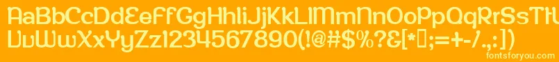 Roppongithina Font – Yellow Fonts on Orange Background