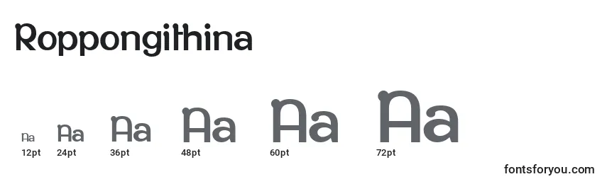 Roppongithina Font Sizes