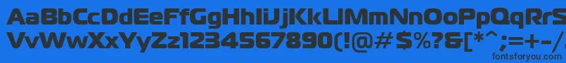 UltraVertex19Roman-Schriftart – Schwarze Schriften auf blauem Hintergrund