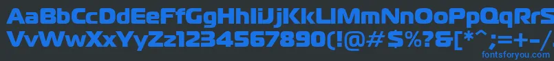 フォントUltraVertex19Roman – 黒い背景に青い文字