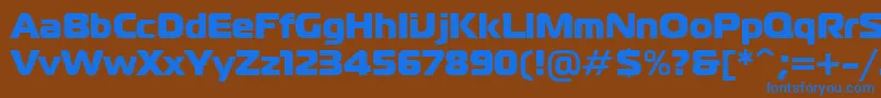 フォントUltraVertex19Roman – 茶色の背景に青い文字