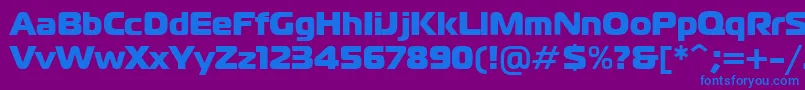 UltraVertex19Roman-fontti – siniset fontit violetilla taustalla