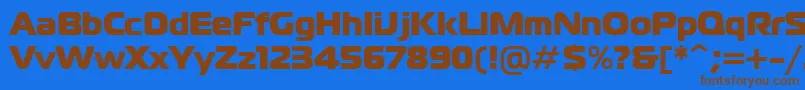 UltraVertex19Roman-Schriftart – Braune Schriften auf blauem Hintergrund