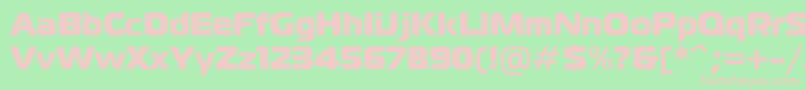 UltraVertex19Roman-fontti – vaaleanpunaiset fontit vihreällä taustalla