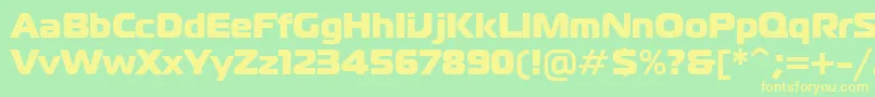 フォントUltraVertex19Roman – 黄色の文字が緑の背景にあります