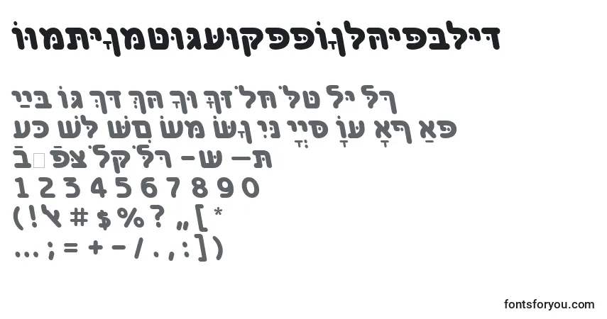 A fonte BenzionhebrewttBolditalic – alfabeto, números, caracteres especiais