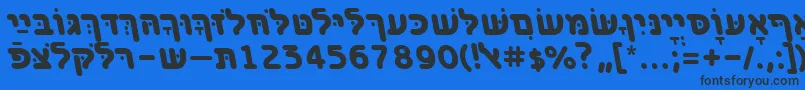 BenzionhebrewttBolditalic Font – Black Fonts on Blue Background