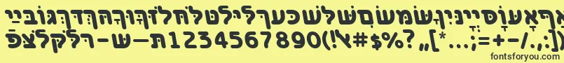 BenzionhebrewttBolditalic Font – Black Fonts on Yellow Background