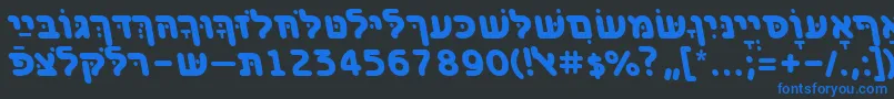 BenzionhebrewttBolditalic Font – Blue Fonts on Black Background