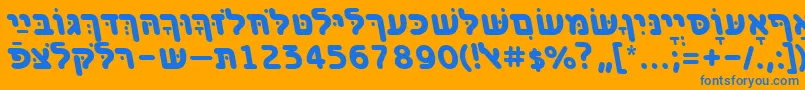 BenzionhebrewttBolditalic Font – Blue Fonts on Orange Background