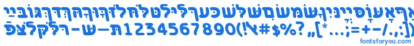 Шрифт BenzionhebrewttBolditalic – синие шрифты
