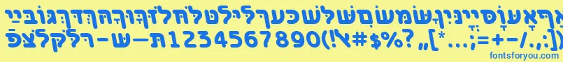 BenzionhebrewttBolditalic Font – Blue Fonts on Yellow Background