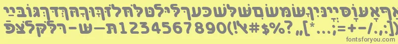 BenzionhebrewttBolditalic Font – Gray Fonts on Yellow Background