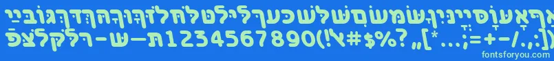 BenzionhebrewttBolditalic Font – Green Fonts on Blue Background