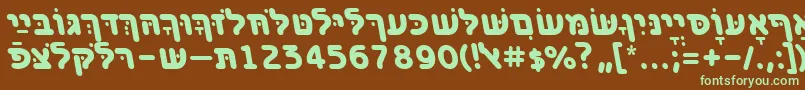 BenzionhebrewttBolditalic Font – Green Fonts on Brown Background