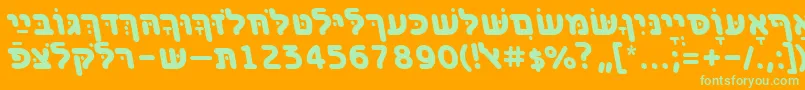 BenzionhebrewttBolditalic Font – Green Fonts on Orange Background