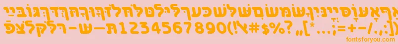 BenzionhebrewttBolditalic Font – Orange Fonts on Pink Background