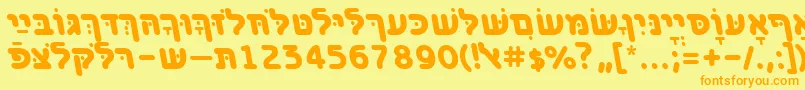 BenzionhebrewttBolditalic Font – Orange Fonts on Yellow Background