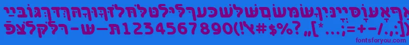 BenzionhebrewttBolditalic Font – Purple Fonts on Blue Background