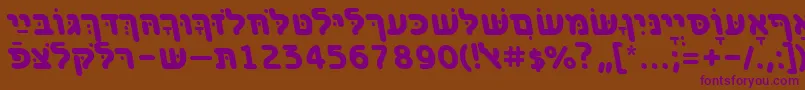 BenzionhebrewttBolditalic-Schriftart – Violette Schriften auf braunem Hintergrund