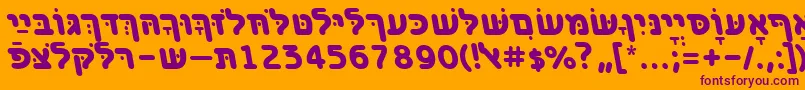 BenzionhebrewttBolditalic Font – Purple Fonts on Orange Background