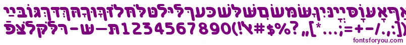 Шрифт BenzionhebrewttBolditalic – фиолетовые шрифты на белом фоне