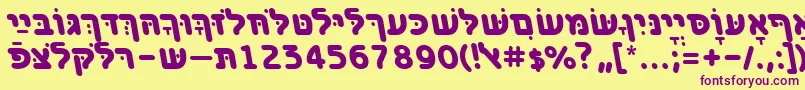 BenzionhebrewttBolditalic Font – Purple Fonts on Yellow Background