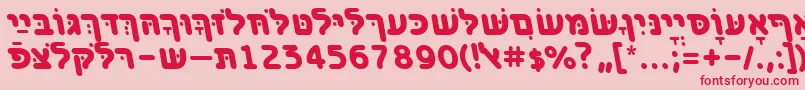 BenzionhebrewttBolditalic Font – Red Fonts on Pink Background