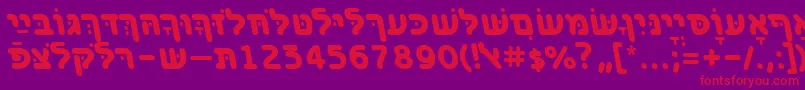 BenzionhebrewttBolditalic Font – Red Fonts on Purple Background