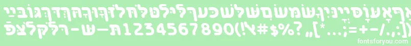 BenzionhebrewttBolditalic Font – White Fonts on Green Background