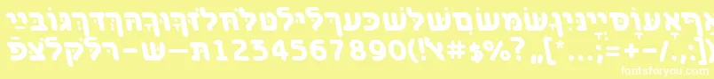 BenzionhebrewttBolditalic-Schriftart – Weiße Schriften auf gelbem Hintergrund