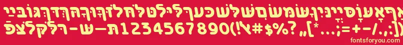 BenzionhebrewttBolditalic Font – Yellow Fonts on Red Background
