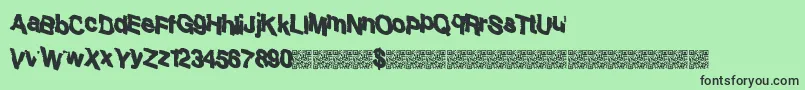 Sharking Font – Black Fonts on Green Background