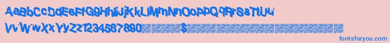 Sharking Font – Blue Fonts on Pink Background