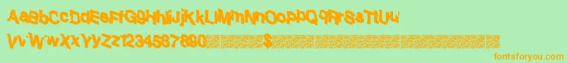 Sharking Font – Orange Fonts on Green Background