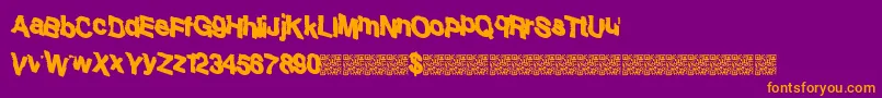 Sharking Font – Orange Fonts on Purple Background