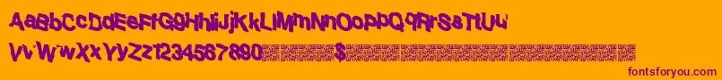 Sharking Font – Purple Fonts on Orange Background