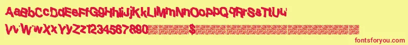 Sharking Font – Red Fonts on Yellow Background