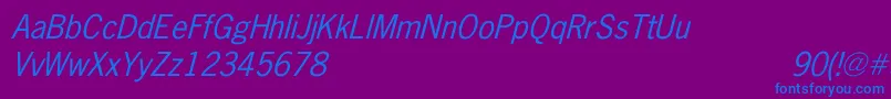 NewsGothicItalic Font – Blue Fonts on Purple Background