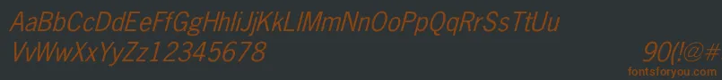 Fonte NewsGothicItalic – fontes marrons em um fundo preto