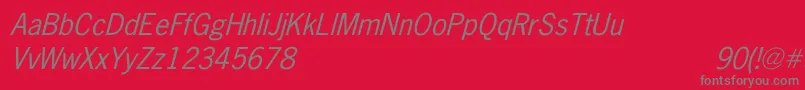 Fonte NewsGothicItalic – fontes cinzas em um fundo vermelho