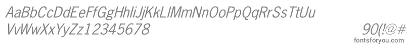 NewsGothicItalic Font – Gray Fonts on White Background