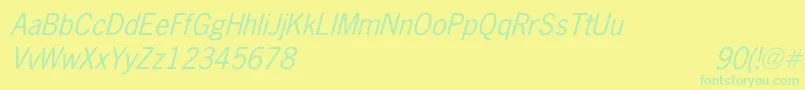 NewsGothicItalic Font – Green Fonts on Yellow Background