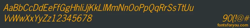 NewsGothicItalic Font – Orange Fonts on Black Background
