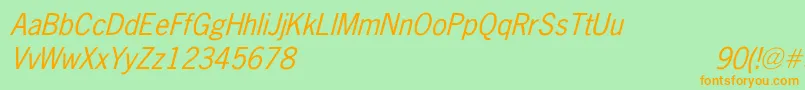 NewsGothicItalic Font – Orange Fonts on Green Background