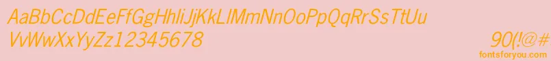NewsGothicItalic Font – Orange Fonts on Pink Background