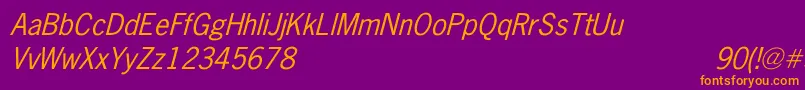 NewsGothicItalic Font – Orange Fonts on Purple Background