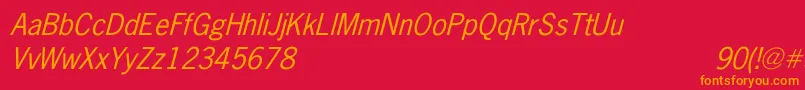 Шрифт NewsGothicItalic – оранжевые шрифты на красном фоне