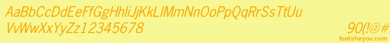 NewsGothicItalic Font – Orange Fonts on Yellow Background